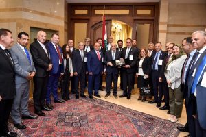 وفد الجمعية المصرية اللبنانية لرجال الأعمال يلتقي رئيس مجلس النواب اللبناني نبيه بري